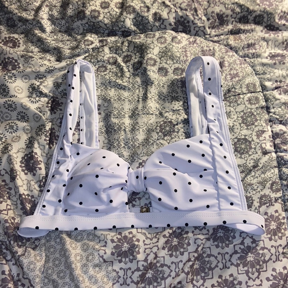 White with black polka dot high waisted SHEIN set